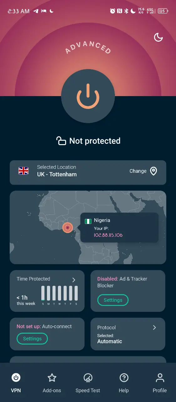 Social Media account screenshot — Half Month Express VPN Login