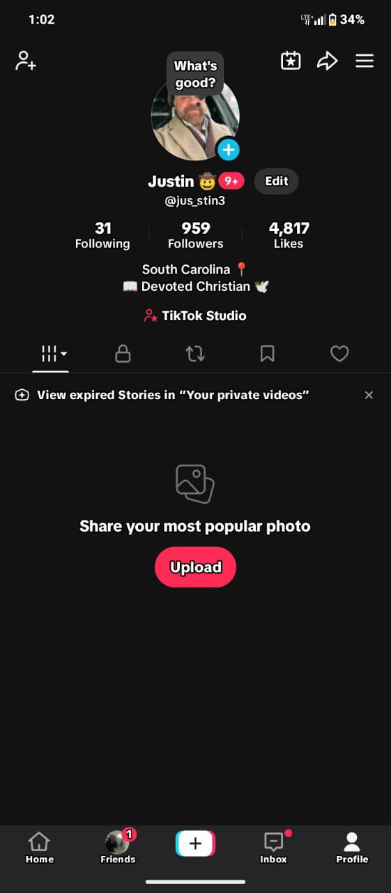 Social Media account screenshot — USA 🇺🇸 5 YEARS OLD FOREIGN STRONG TIKTOK WITH ACTIVE FOLLOWERS