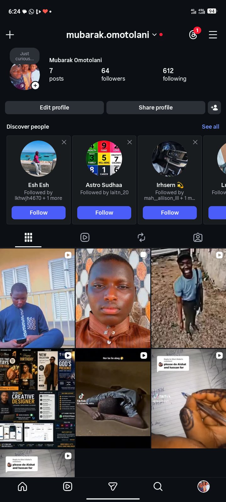 Social Media account screenshot — Instagram 