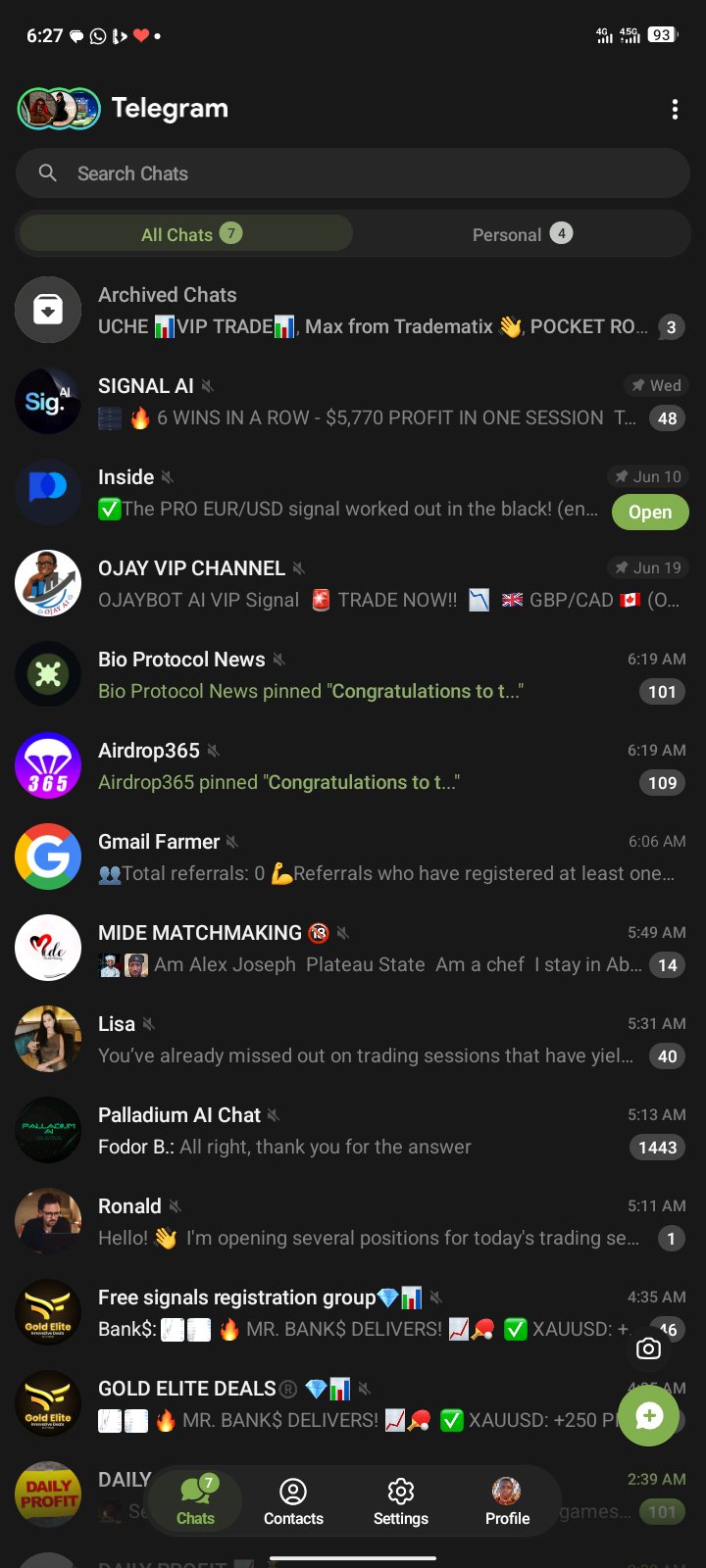 Social Media account screenshot — Telegram 