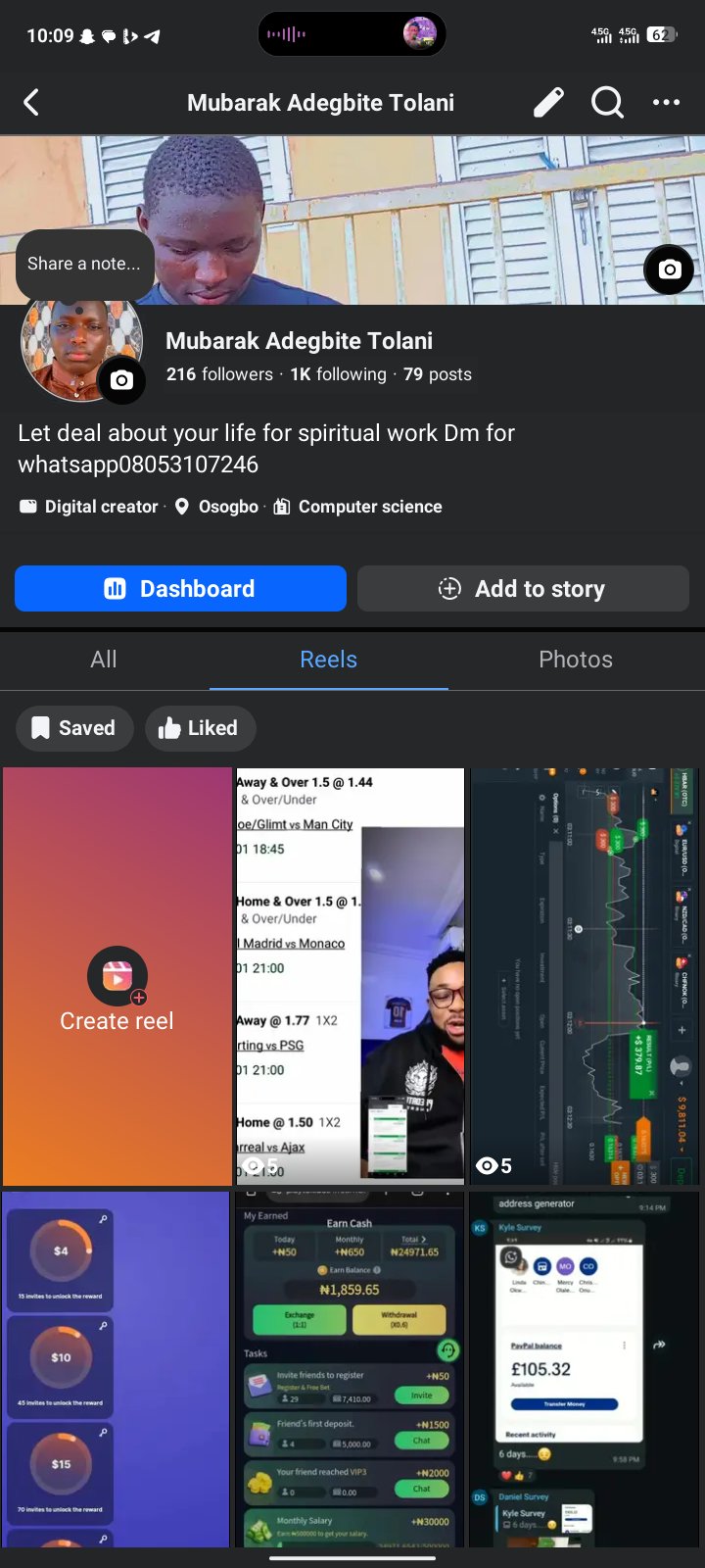 Social Media account screenshot — Facebook 