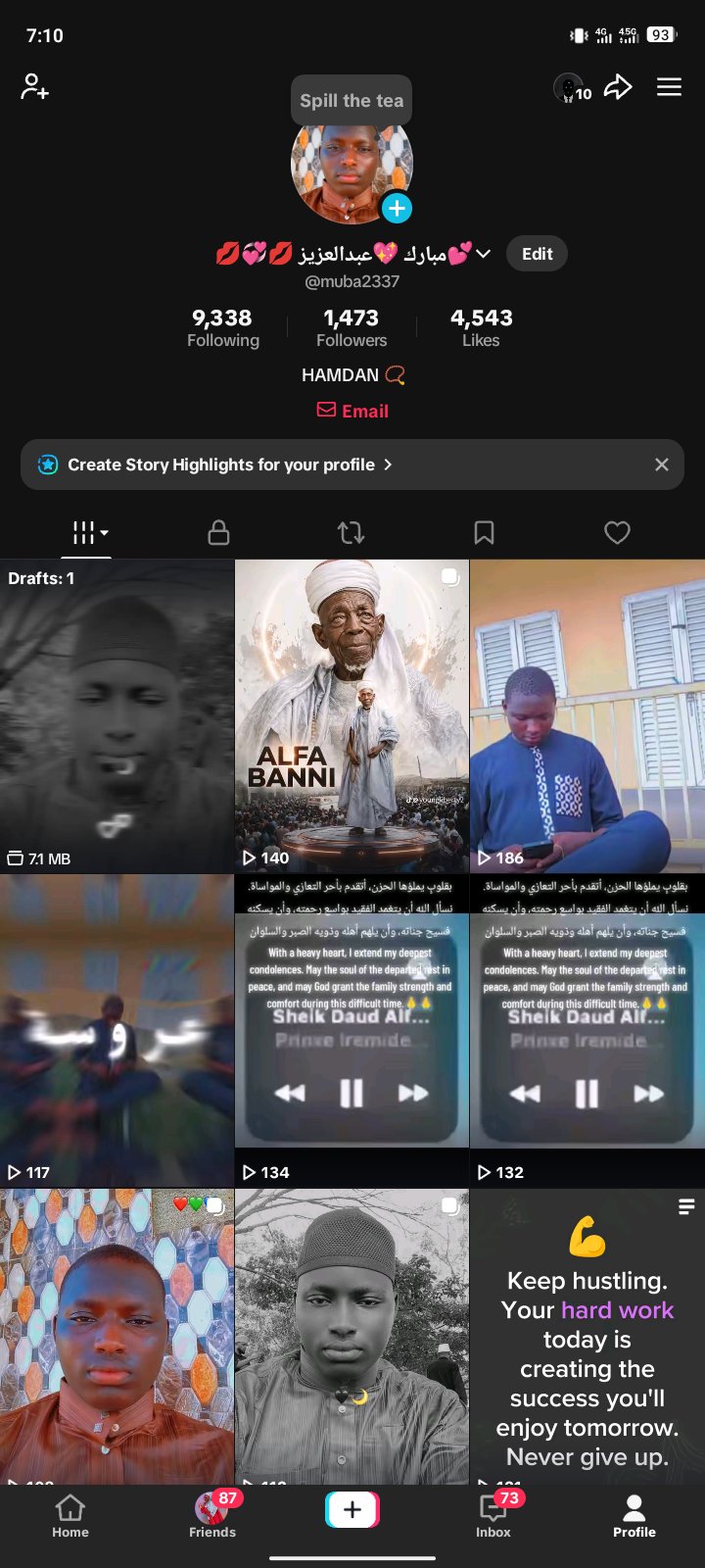 Social Media account screenshot — Tictok 