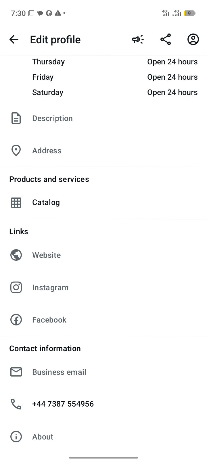 Social Media account screenshot — USA UK and Canada WhatsApp available 