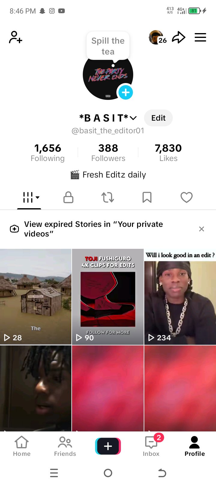 Social Media account screenshot — *B A S I T*