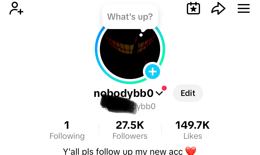 Social Media account screenshot — nobodybb0