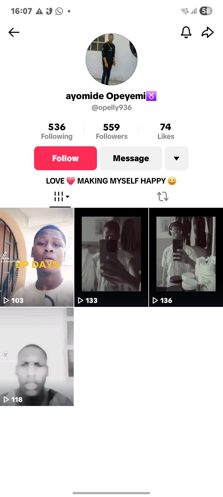 Social Media account screenshot — opelly936