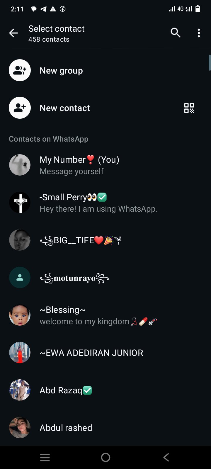 Social Media account screenshot — WhatsApp 