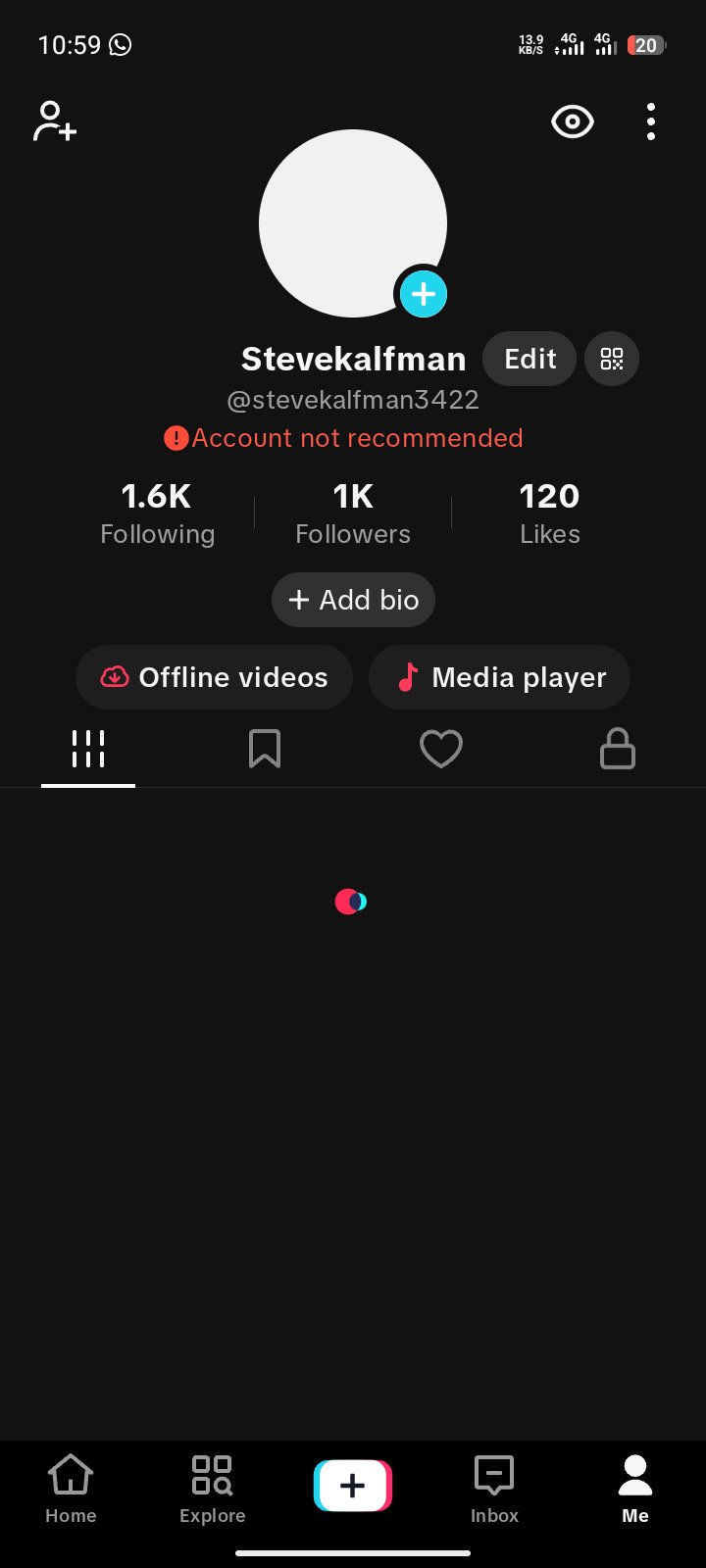 Social Media account screenshot — Steve kalfman 