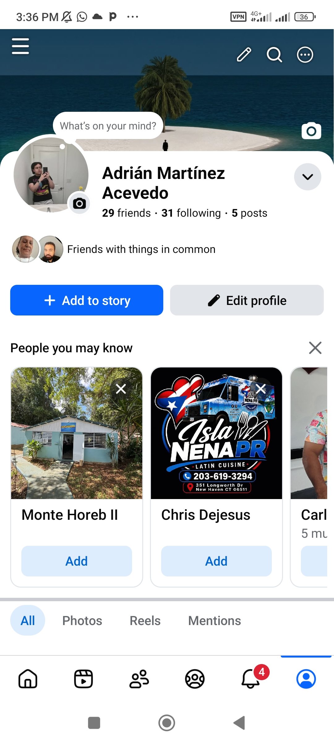 Social Media account screenshot — Facebook 