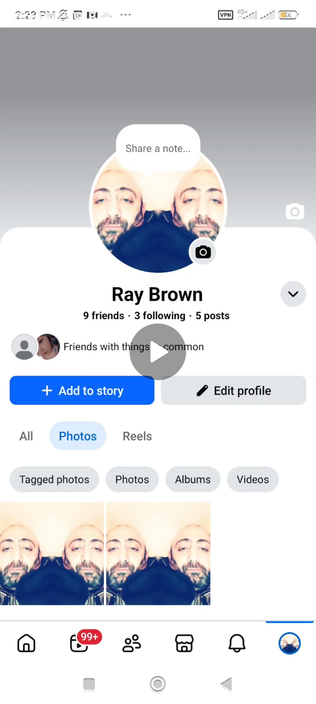 Social Media account screenshot — Facebook Male dating 