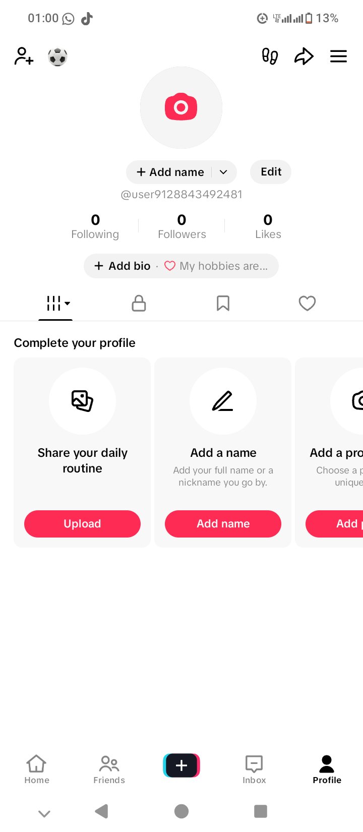 Social Media account screenshot —  user9128843492481