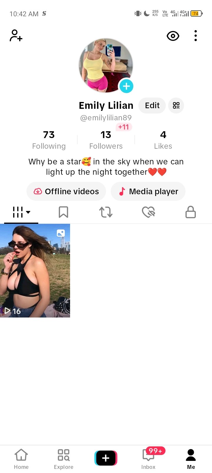 Social Media account screenshot — emilylilian89